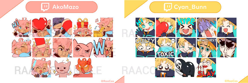 Emotes for @AkoMazo and @Cyanbunn